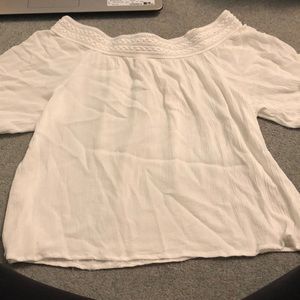 Off the shoulder white top